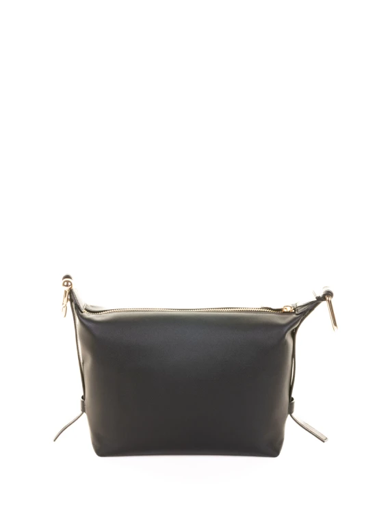 Borsa a tracolla nera in pelle