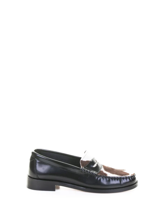 Women's Black Leather Moccasin