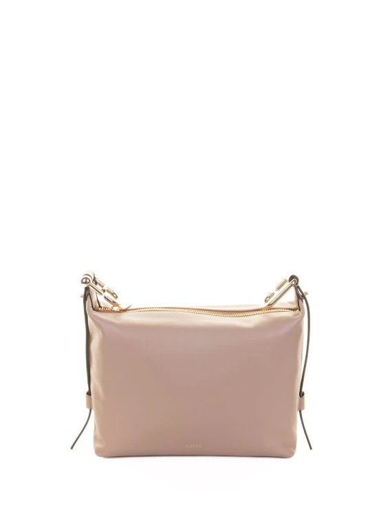 Borsa a tracolla beige in pelle