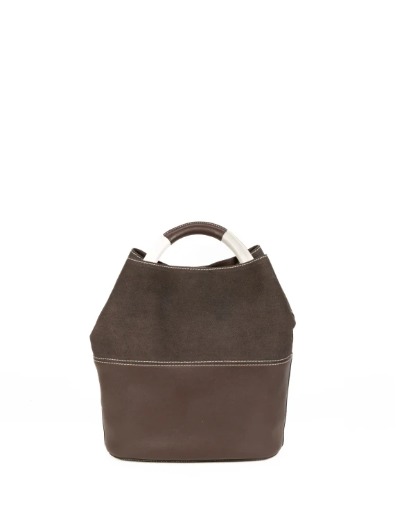 Furla S Sfera Bucket Bag in Brown Leather