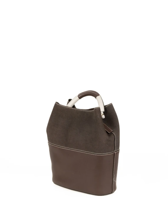 Furla S Sfera Bucket Bag in Brown Leather