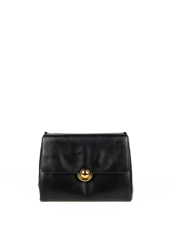 Domus M black leather shoulder bag