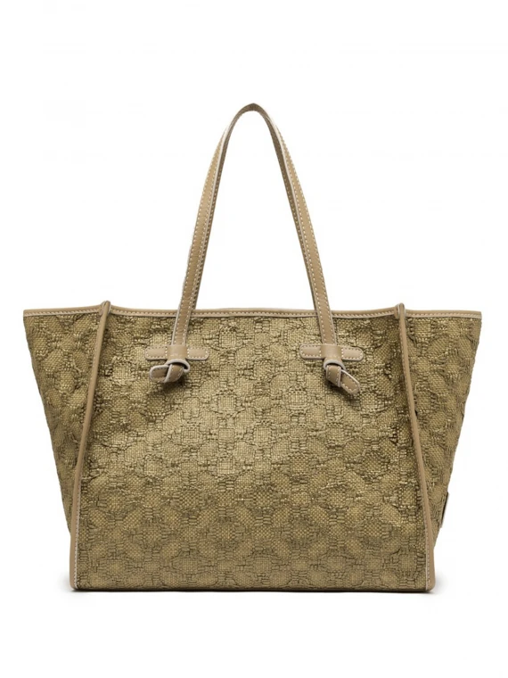 Marcella brown woven straw shopping bag