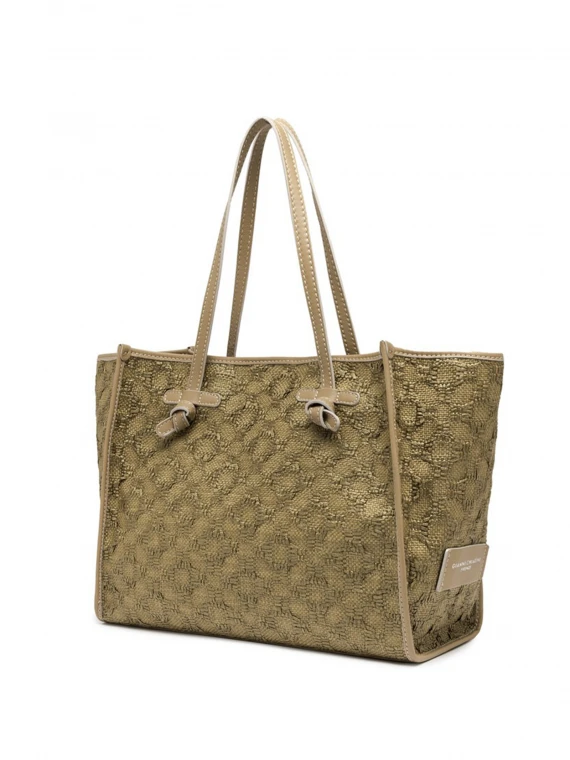 Marcella brown woven straw shopping bag