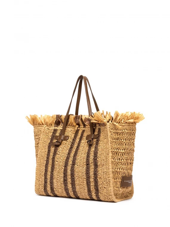 Shopping bag Marcella effetto paglia