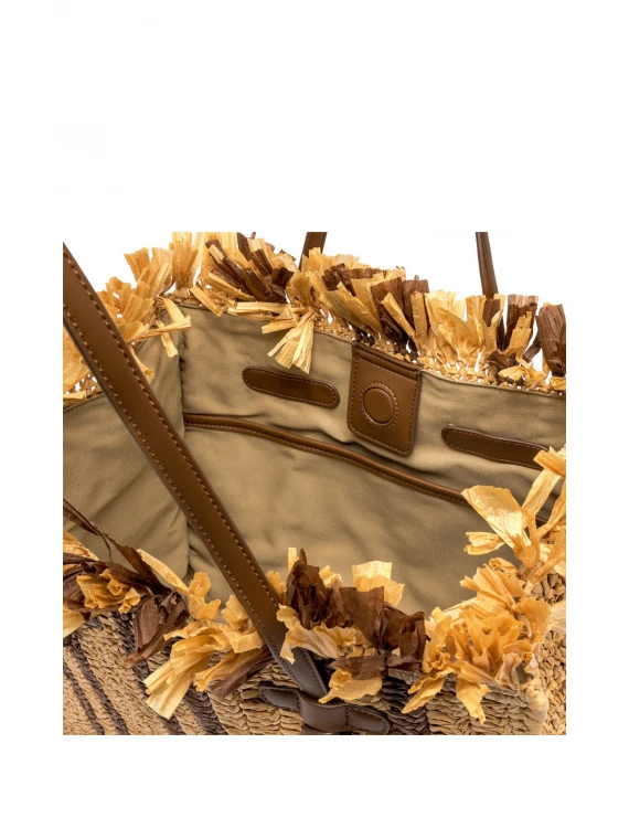 Shopping bag Marcella effetto paglia