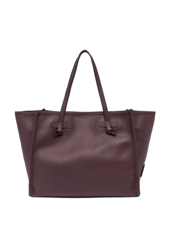 Leather bubble double Marcella shopping bag