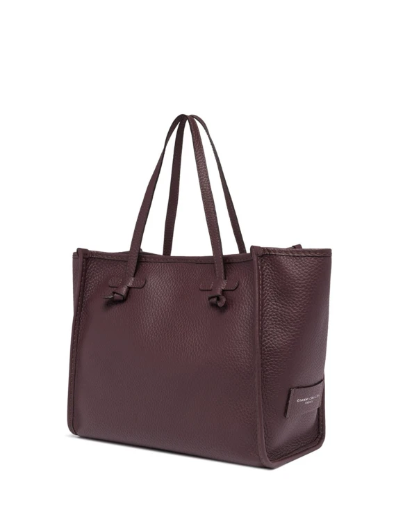 Leather bubble double Marcella shopping bag