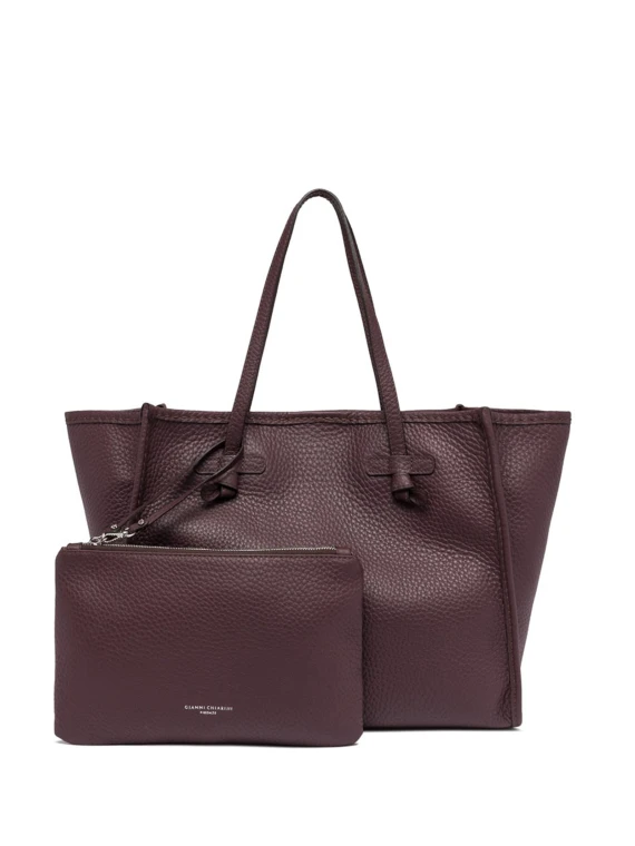 Leather bubble double Marcella shopping bag