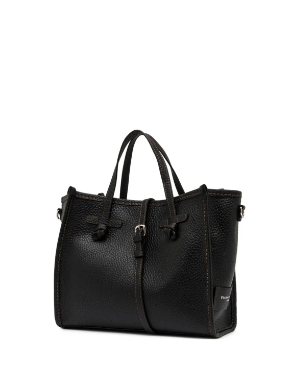 Leather bubble double Marcella shopping bag