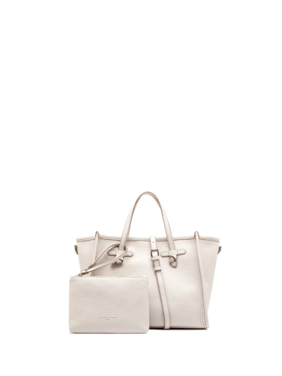 Shopping bag Marcella 32 in pelle bubble double sabbia