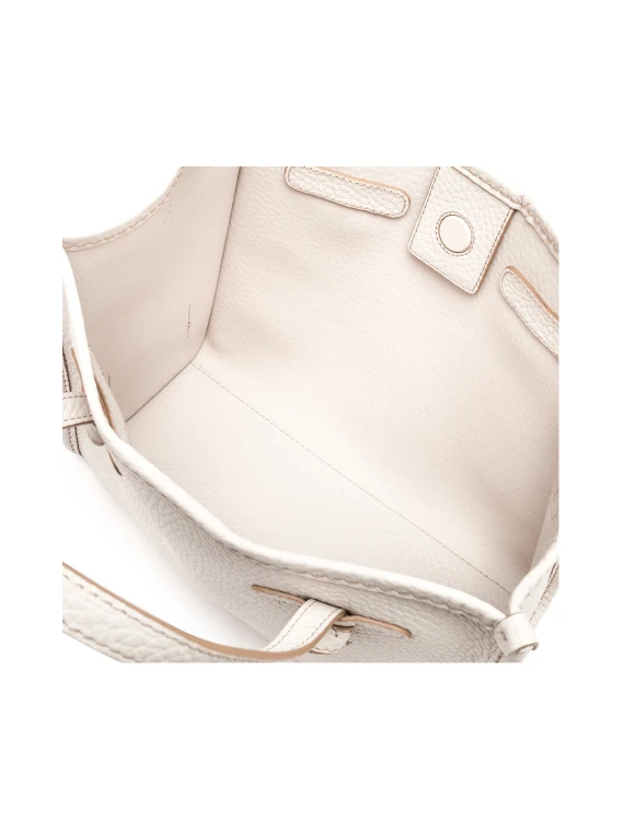 Shopping bag Marcella 32 in pelle bubble double sabbia