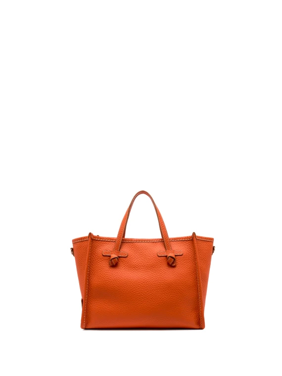 Shopping bag Marcella 32 in pelle bubble double corallo