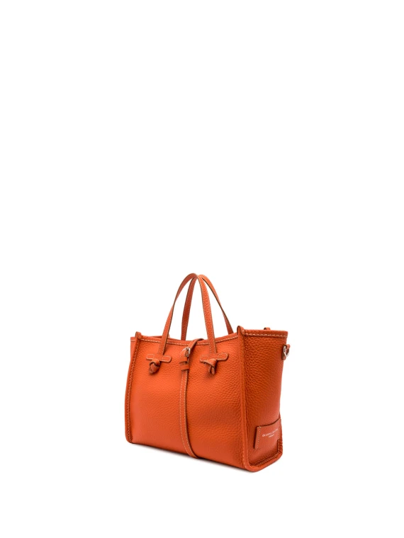 Shopping bag Marcella 32 in pelle bubble double corallo