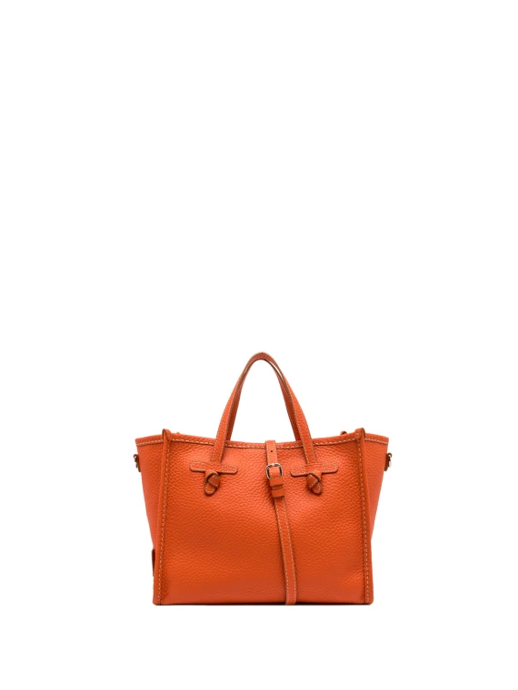 Shopping bag Marcella 32 in pelle bubble double corallo