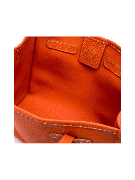 Shopping bag Marcella 32 in pelle bubble double corallo