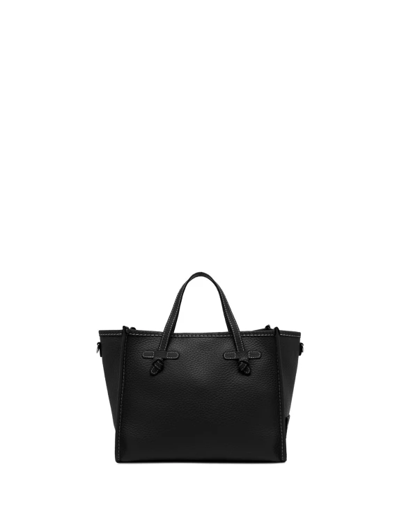 Shopping bag Marcella 32 in pelle bubble double nero