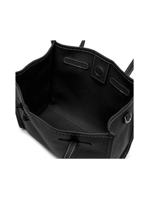 Shopping bag Marcella 32 in pelle bubble double nero