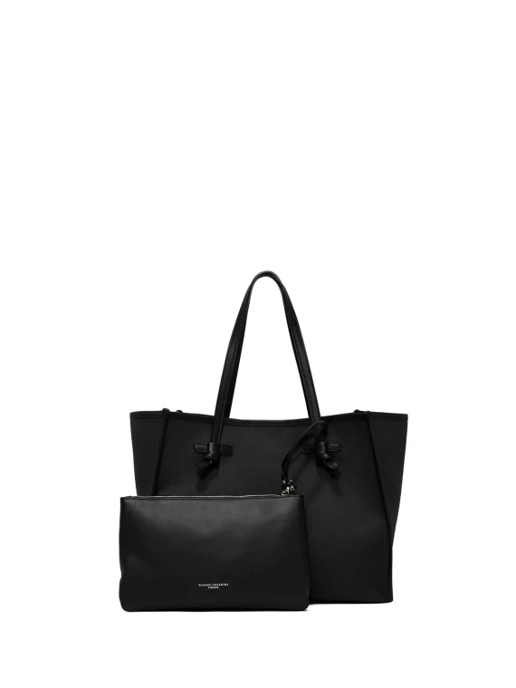 Shopping bag Marcella in canvas nera