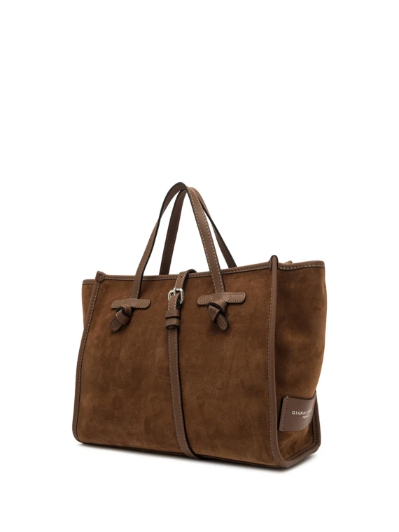 Borsa Miss Marcella 32 in pelle scamosciata marrone