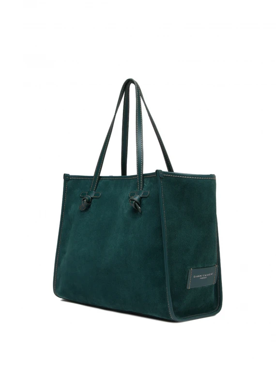 Shopping bag Marcella in suede verde