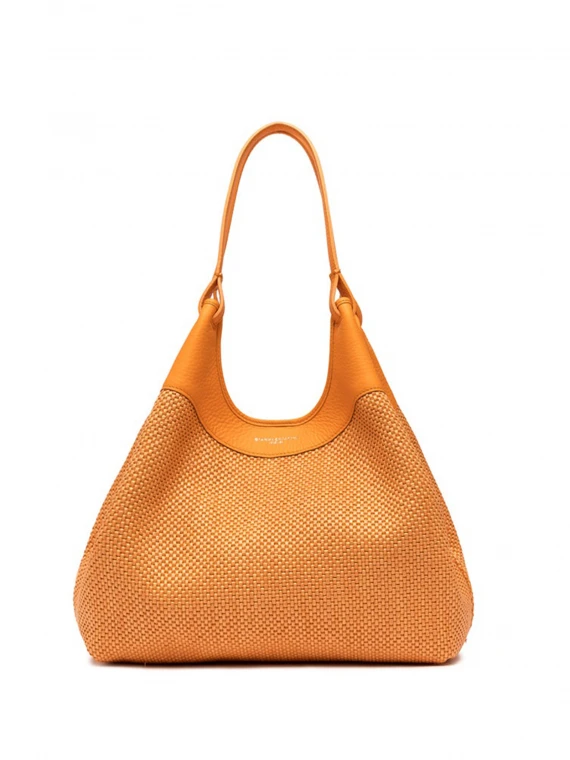 Dua bag in orange woven straw