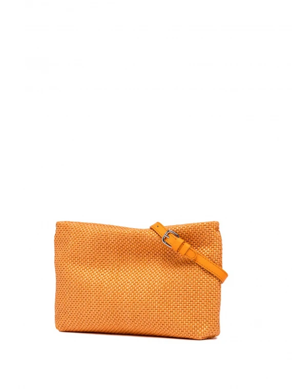 Brenda orange clutch bag with resin chain