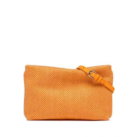 Brenda orange clutch bag with resin chain