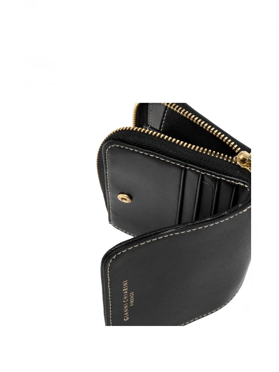 Small black cowhide wallet