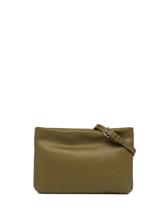 Leather Brenda clutch bag, with detachable chain strap in resin