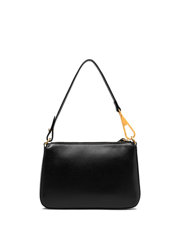 Pochette Brooke nera in pelle liscia