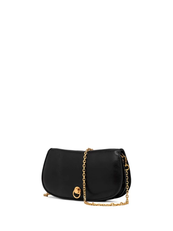 Deva Shoulder Bag in Black Leather