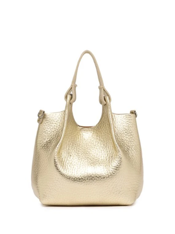 DUA bag in bubble leather double gold