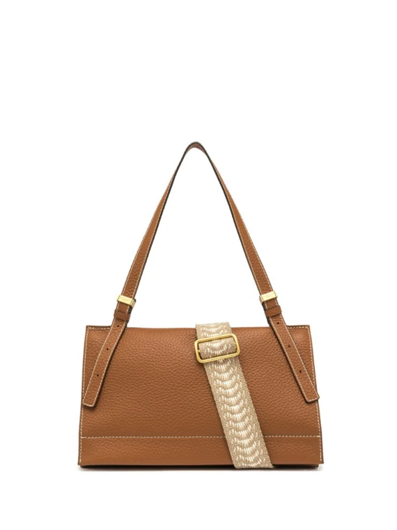 Borsa a tracolla Nicole in pelle grana maxi