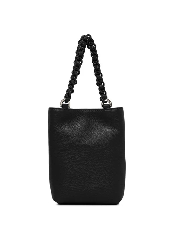 Mini bag Camilla in pelle martellata con manici a catena