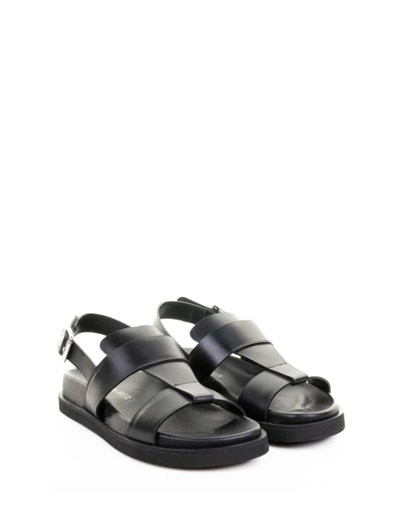 Black leather sandal