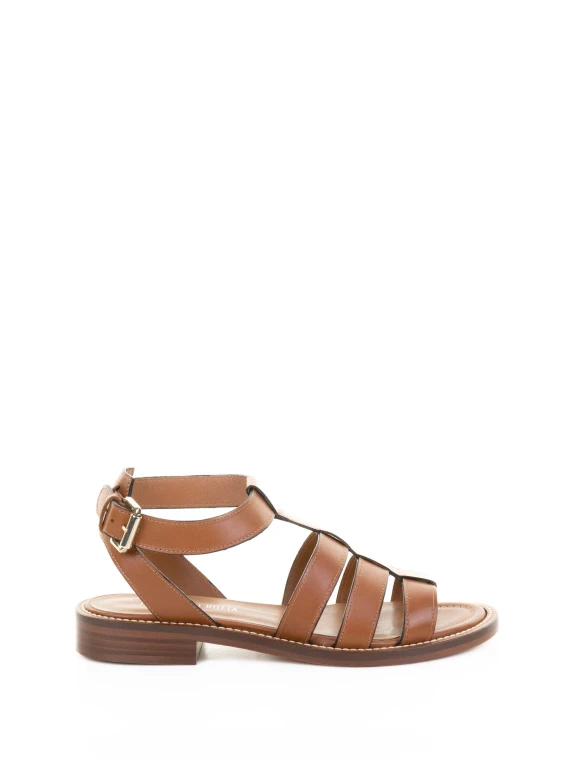 Sandalo basso in pelle
