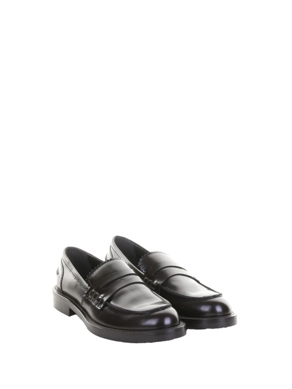 Mocassino marrone in pelle e fondo cuoio