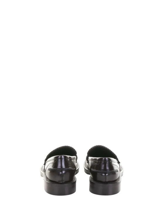 Mocassino marrone in pelle e fondo cuoio