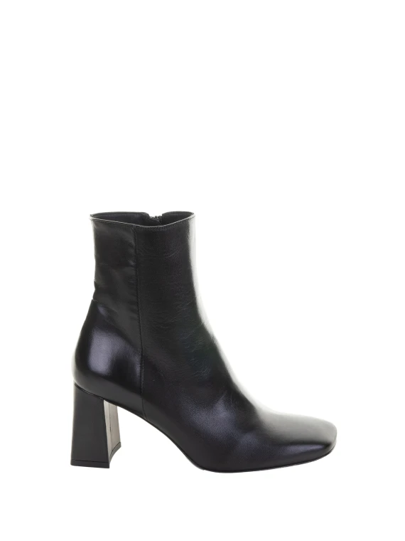 Black Nappa Ankle Boot with Heel