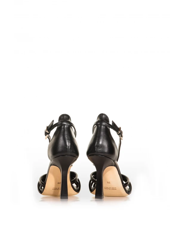 Brenda black leather sandal