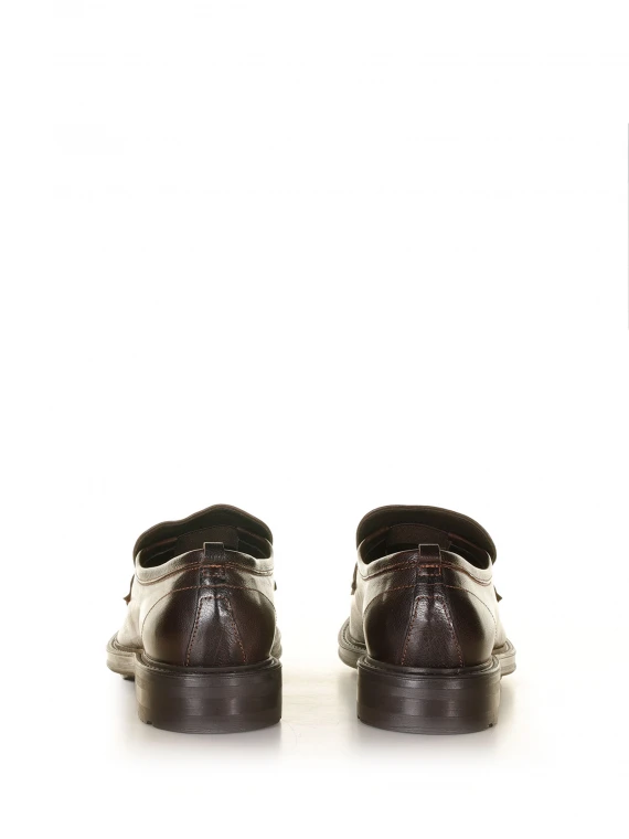 Dark brown leather loafer