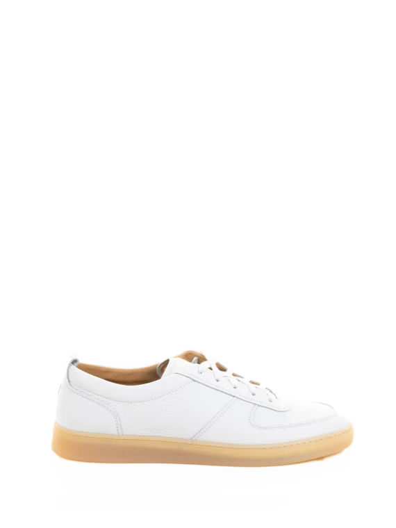 Sneaker uomo in pelle e fondo a contrasto