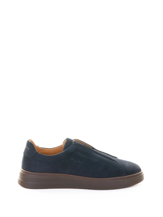 Sneaker slip on blu navy in suede