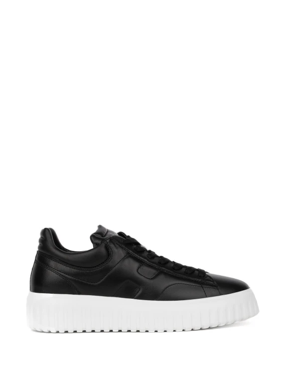 Sneaker H-Stripes black in leather