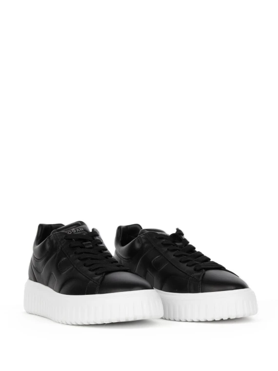 Sneaker H-Stripes black in leather