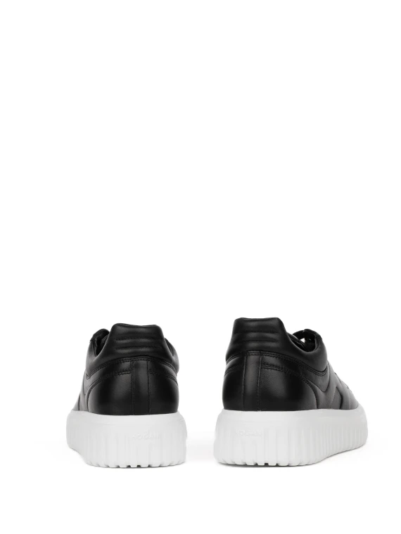 Sneaker H-Stripes black in leather