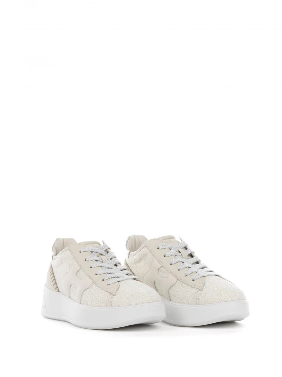 White Rebel sneakers in bouclé fabric