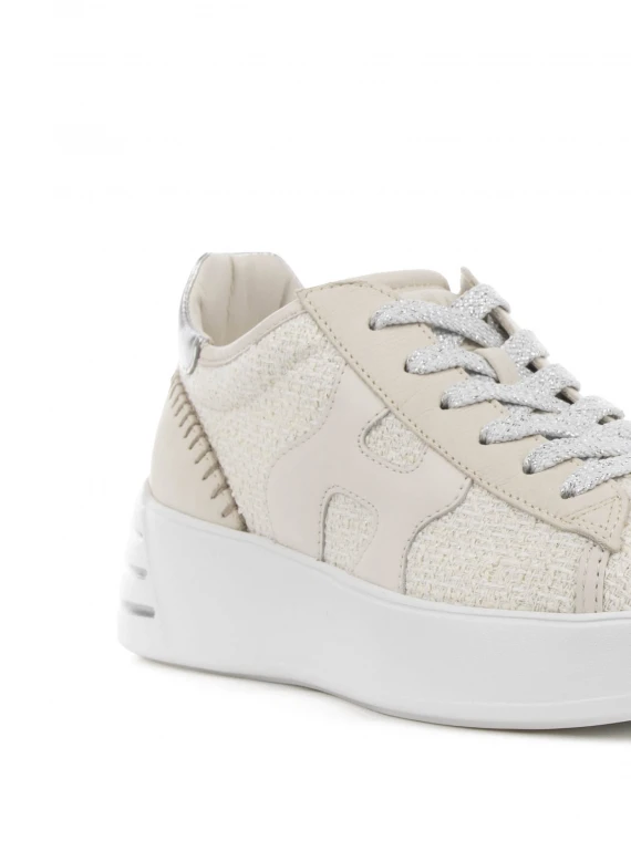 White Rebel sneakers in bouclé fabric