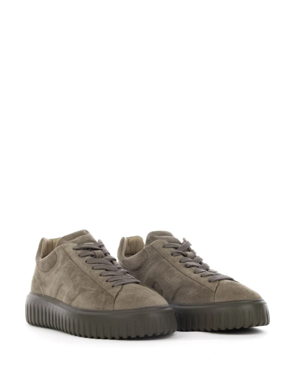 Sneaker H-Stripes palude in suede